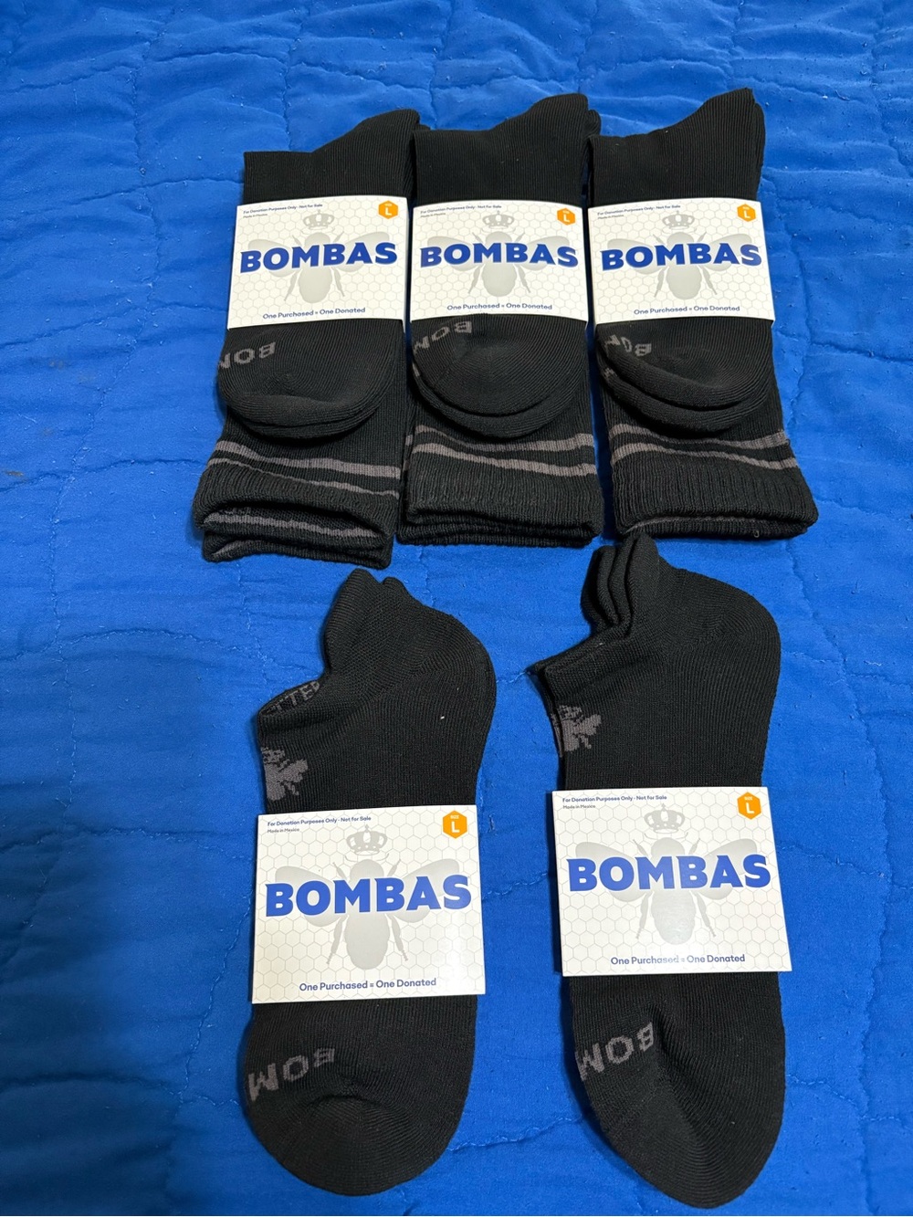 Bombas Men's Black Crew & No-Show Socks - Mixed Pack